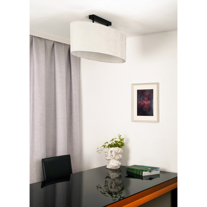Duolla - Virsapmetuma lustra OVAL 2xE27/15W/230V pelēka