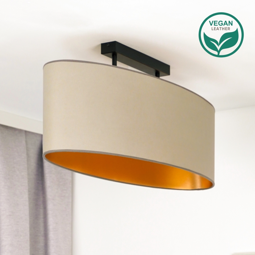 Duolla - Virsapmetuma lustra OVAL VEGAN 2xE27/15W/230V bēša