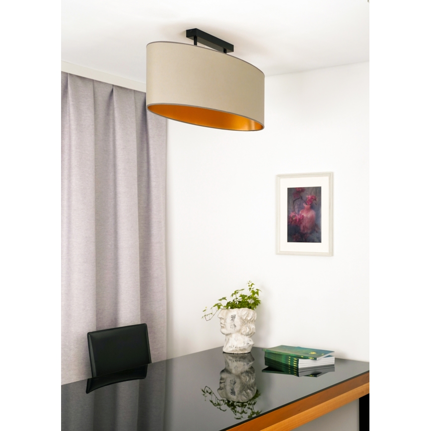 Duolla - Virsapmetuma lustra OVAL VEGAN 2xE27/15W/230V bēša