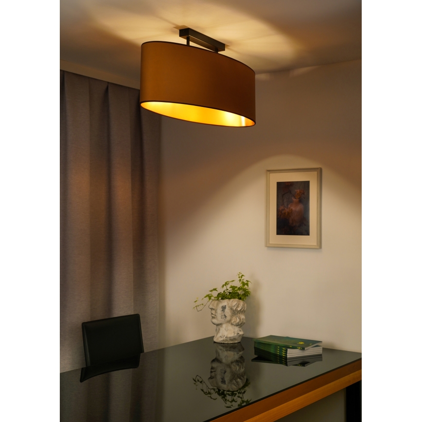 Duolla - Virsapmetuma lustra OVAL VEGAN 2xE27/15W/230V brūna