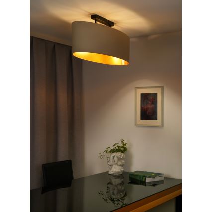 Duolla - Virsapmetuma lustra OVAL VEGAN 2xE27/15W/230V krēmkrāsa