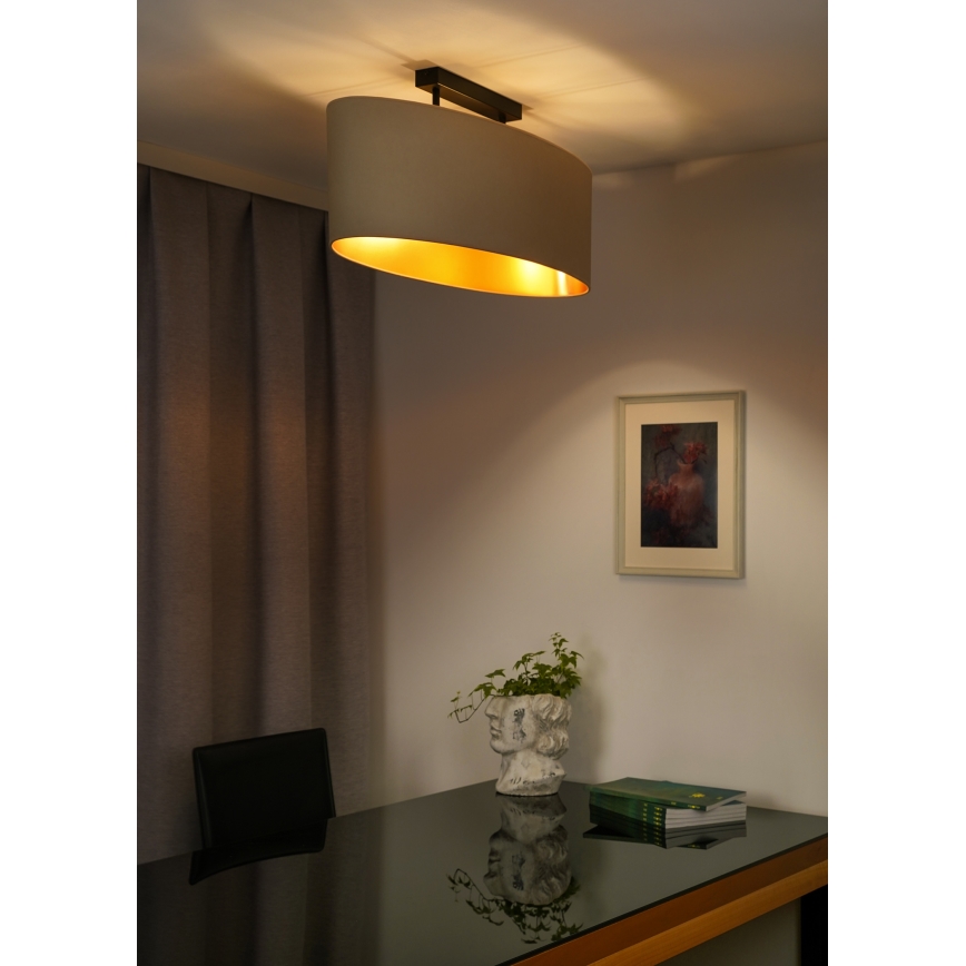 Duolla - Virsapmetuma lustra OVAL VEGAN 2xE27/15W/230V krēmkrāsa
