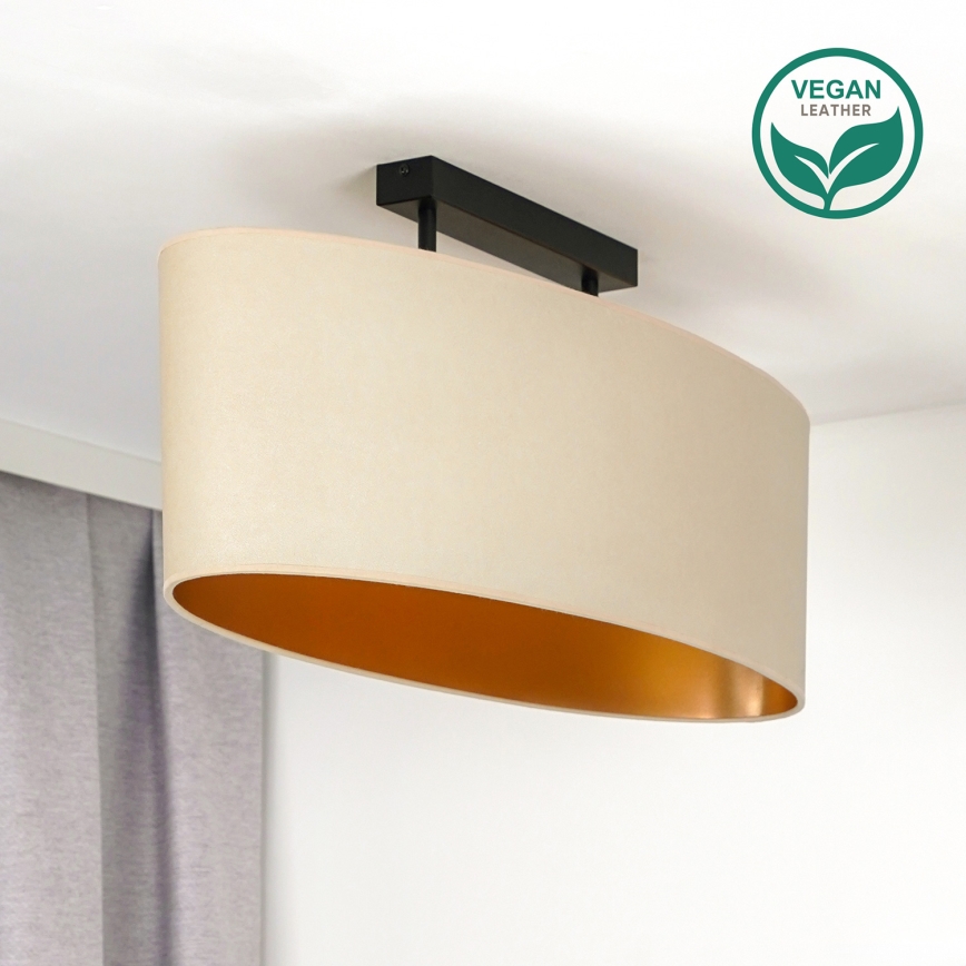 Duolla - Virsapmetuma lustra OVAL VEGAN 2xE27/15W/230V krēmkrāsa