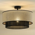 Duolla - Virsapmetuma lustra RATTAN YUTE 1xE27/15W/230V d. 45 cm krēmkrāsa/melna