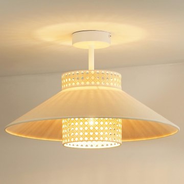 Duolla - Virsapmetuma lustra RIO RATTAN 1xE27/15W/230V d. 45 cm bēša/rotanga