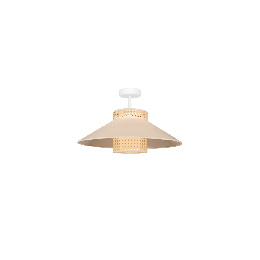 Duolla - Virsapmetuma lustra RIO RATTAN 1xE27/15W/230V d. 45 cm bēša/rotanga