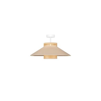Duolla - Virsapmetuma lustra RIO RATTAN 1xE27/15W/230V d. 45 cm bēša/rotanga