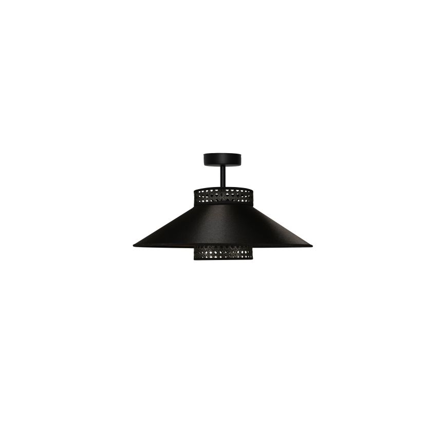 Duolla - Virsapmetuma lustra RIO RATTAN 1xE27/15W/230V d. 45 cm melna/zelta