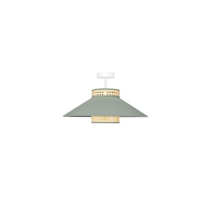 Duolla - Virsapmetuma lustra RIO RATTAN 1xE27/15W/230V d. 45 cm zaļa/rotanga