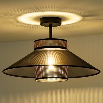 Duolla - Virsapmetuma lustra RIO SHINY 1xE27/15W/230V d. 45 cm melna/varš