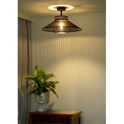 Duolla - Virsapmetuma lustra RIO SHINY 1xE27/15W/230V d. 45 cm melna/varš