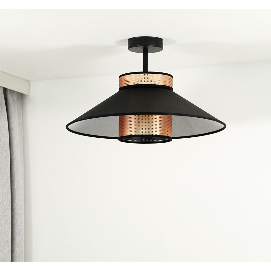 Duolla - Virsapmetuma lustra RIO SHINY 1xE27/15W/230V d. 45 cm melna/varš