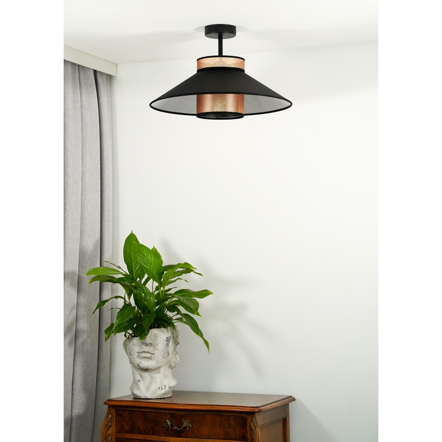 Duolla - Virsapmetuma lustra RIO SHINY 1xE27/15W/230V d. 45 cm melna/varš
