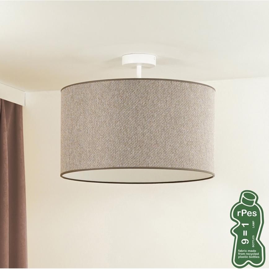 Duolla - Virsapmetuma lustra ROLLER ECO RECYCLING 1xE27/15W/230V d. 45 cm brūna