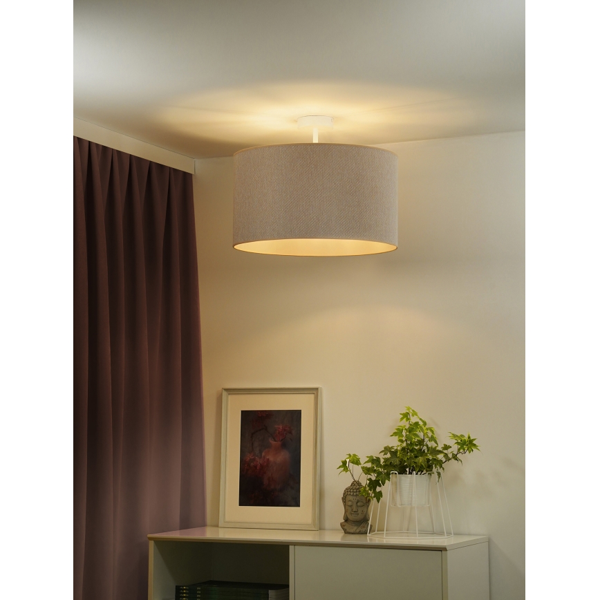 Duolla - Virsapmetuma lustra ROLLER ECO RECYCLING 1xE27/15W/230V d. 45 cm krēmkrāsa