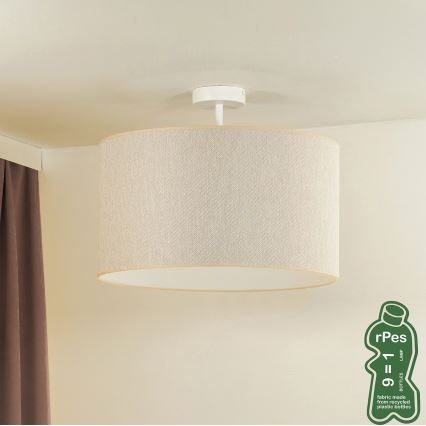 Duolla - Virsapmetuma lustra ROLLER ECO RECYCLING 1xE27/15W/230V d. 45 cm krēmkrāsa