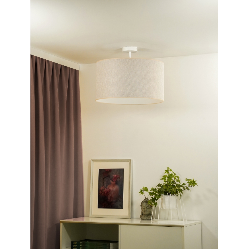 Duolla - Virsapmetuma lustra ROLLER ECO RECYCLING 1xE27/15W/230V d. 45 cm krēmkrāsa