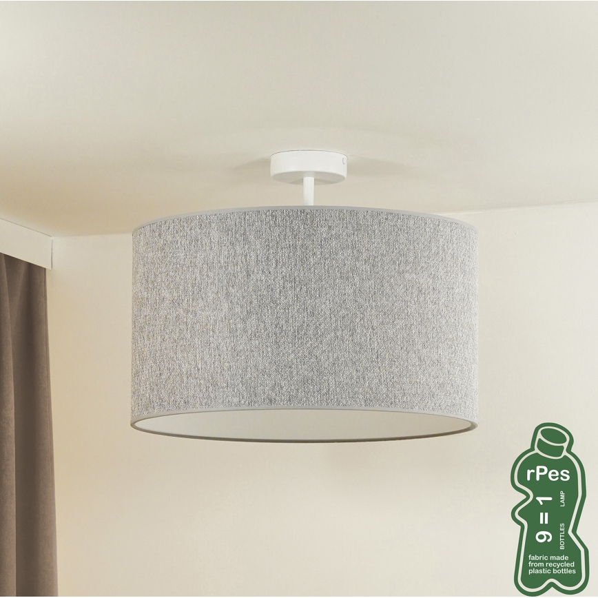 Duolla - Virsapmetuma lustra ROLLER ECO RECYCLING 1xE27/15W/230V d. 45 cm pelēka