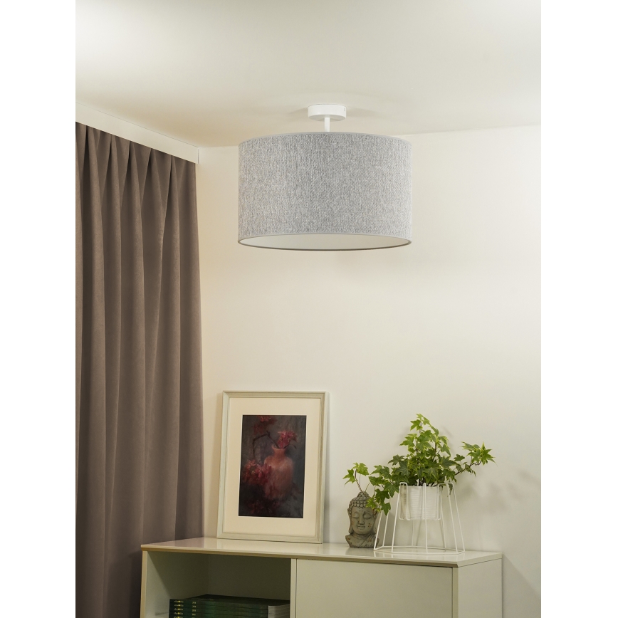 Duolla - Virsapmetuma lustra ROLLER ECO RECYCLING 1xE27/15W/230V d. 45 cm pelēka