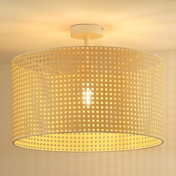 Duolla - Virsapmetuma lustra ROLLER RATTAN 1xE27/15W/230V d. 45 cm bēša