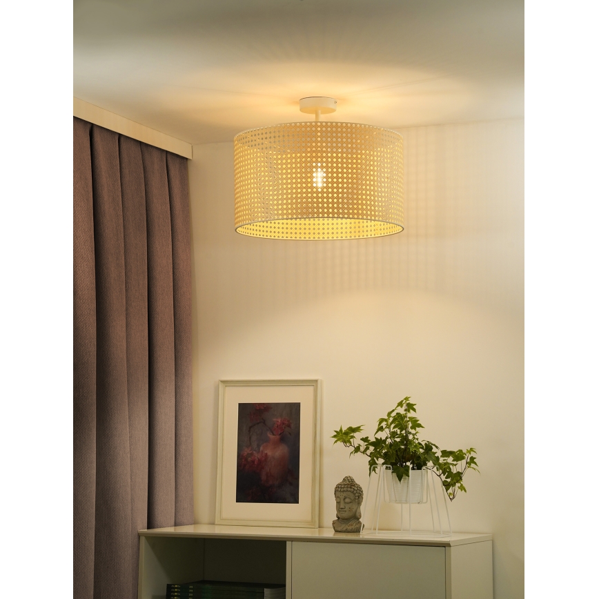 Duolla - Virsapmetuma lustra ROLLER RATTAN 1xE27/15W/230V d. 45 cm bēša