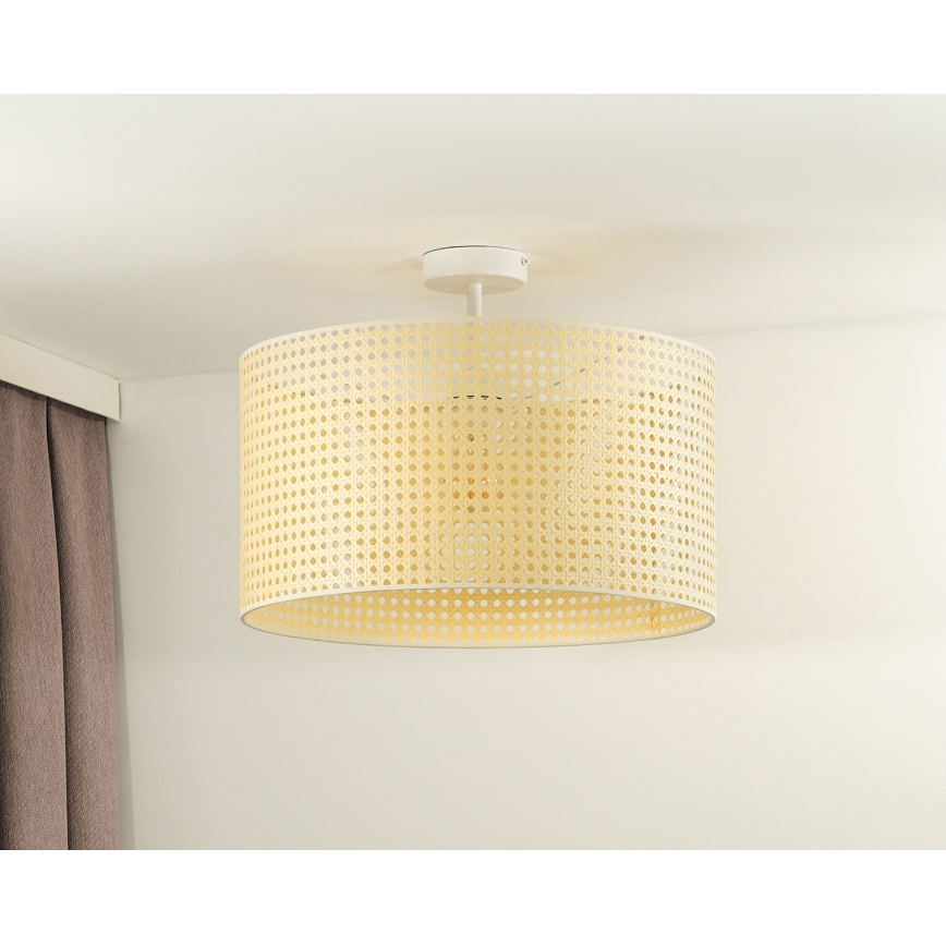 Duolla - Virsapmetuma lustra ROLLER RATTAN 1xE27/15W/230V d. 45 cm bēša