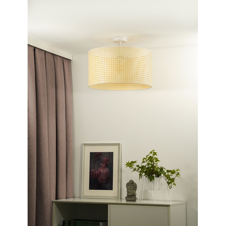Duolla - Virsapmetuma lustra ROLLER RATTAN 1xE27/15W/230V d. 45 cm bēša