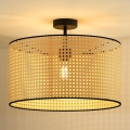 Duolla - Virsapmetuma lustra ROLLER RATTAN 1xE27/15W/230V d. 45 cm bēša/melna