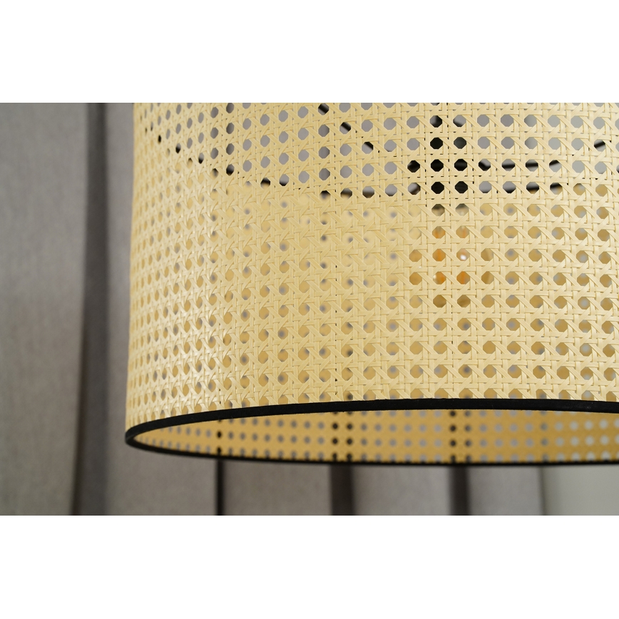Duolla - Virsapmetuma lustra ROLLER RATTAN 1xE27/15W/230V d. 45 cm bēša/melna