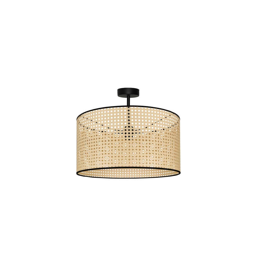Duolla - Virsapmetuma lustra ROLLER RATTAN 1xE27/15W/230V d. 45 cm bēša/melna