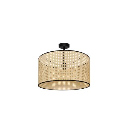 Duolla - Virsapmetuma lustra ROLLER RATTAN 1xE27/15W/230V d. 45 cm bēša/melna