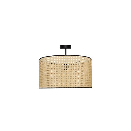 Duolla - Virsapmetuma lustra ROLLER RATTAN 1xE27/15W/230V d. 45 cm bēša/melna