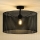 Duolla - Virsapmetuma lustra ROLLER RATTAN 1xE27/15W/230V d. 45 cm melna