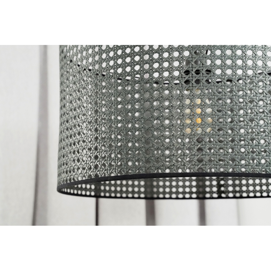 Duolla - Virsapmetuma lustra ROLLER RATTAN 1xE27/15W/230V d. 45 cm melna