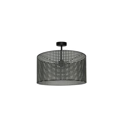 Duolla - Virsapmetuma lustra ROLLER RATTAN 1xE27/15W/230V d. 45 cm melna