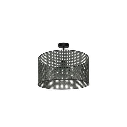 Duolla - Virsapmetuma lustra ROLLER RATTAN 1xE27/15W/230V d. 45 cm melna
