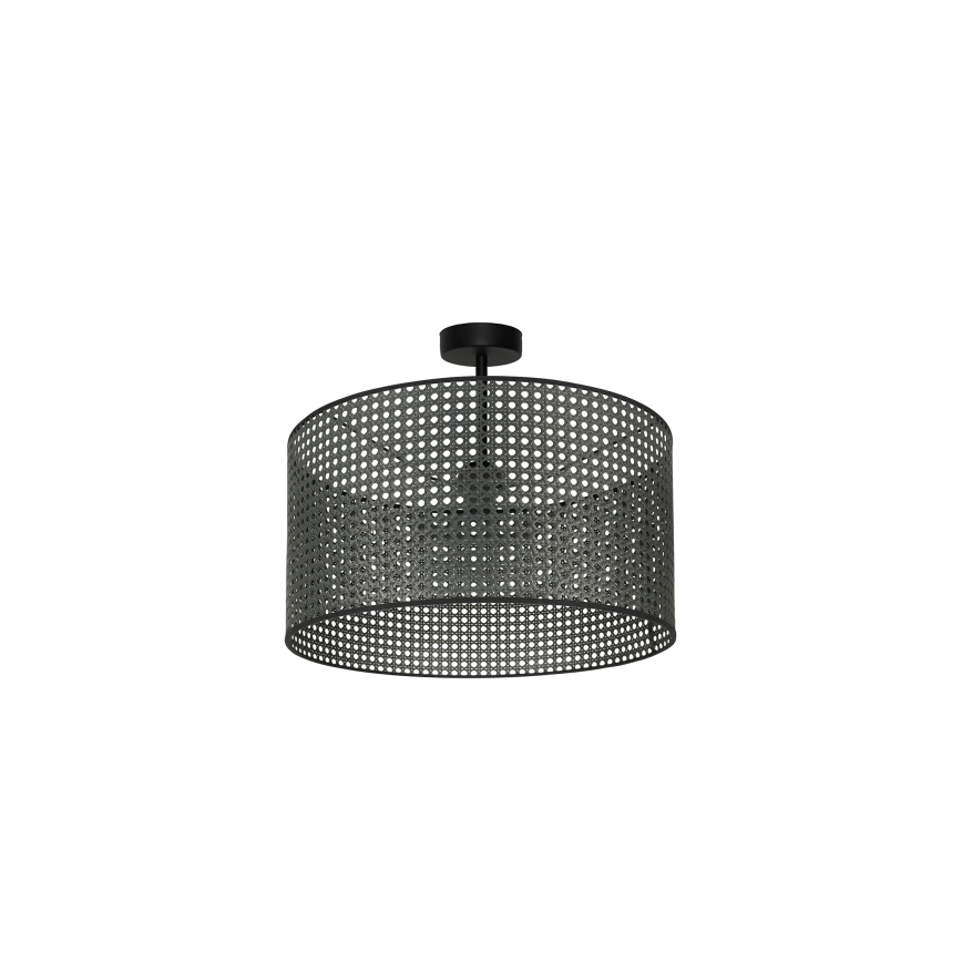 Duolla - Virsapmetuma lustra ROLLER RATTAN 1xE27/15W/230V d. 45 cm melna