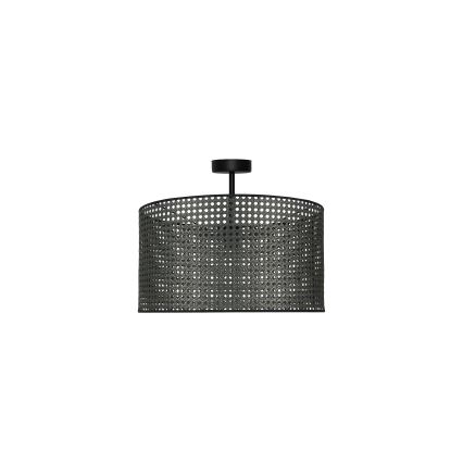 Duolla - Virsapmetuma lustra ROLLER RATTAN 1xE27/15W/230V d. 45 cm melna
