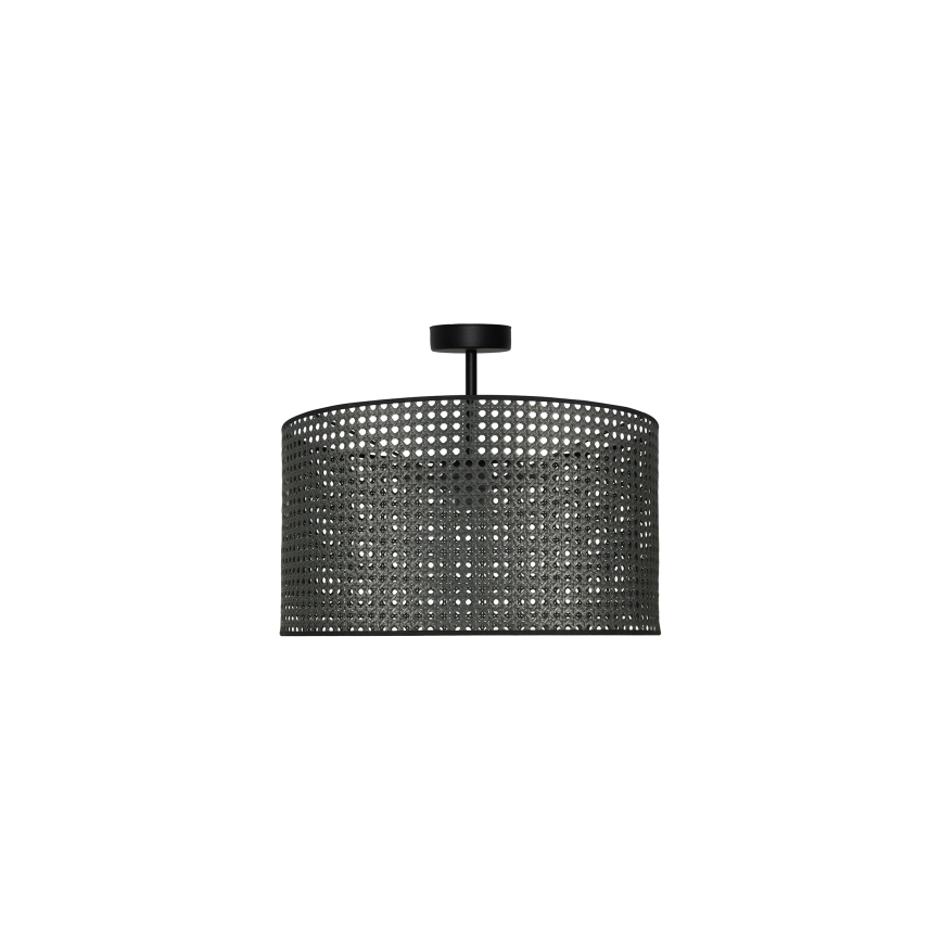 Duolla - Virsapmetuma lustra ROLLER RATTAN 1xE27/15W/230V d. 45 cm melna