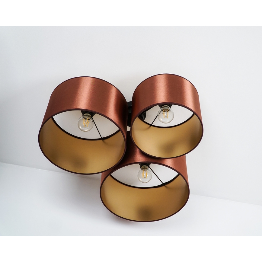 Duolla - Virsapmetuma lustra ROLLER TRIO SHINY 3xE27/15W/230V varš/zelta