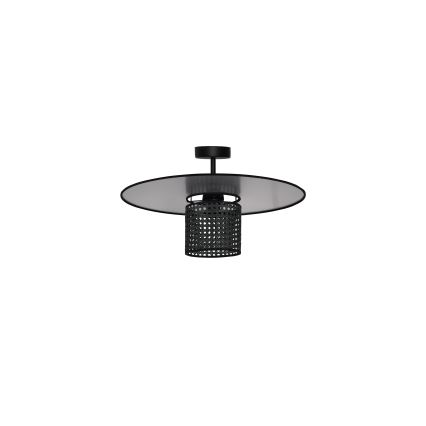 Duolla - Virsapmetuma lustra TOKYO RATTAN 1xE27/15W/230V d. 50 cm melna/sudraba