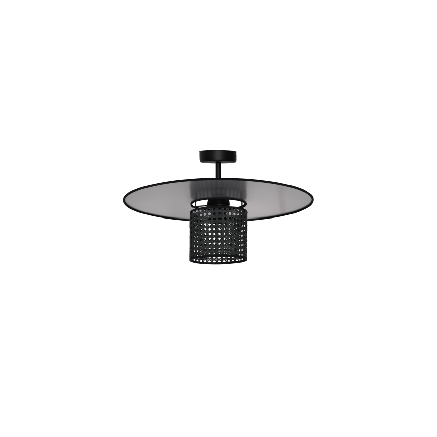 Duolla - Virsapmetuma lustra TOKYO RATTAN 1xE27/15W/230V d. 50 cm melna/sudraba