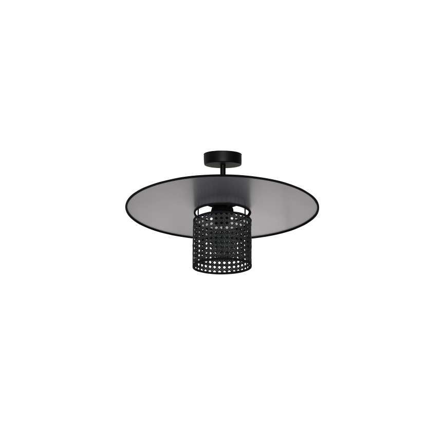 Duolla - Virsapmetuma lustra TOKYO RATTAN 1xE27/15W/230V d. 50 cm melna/sudraba