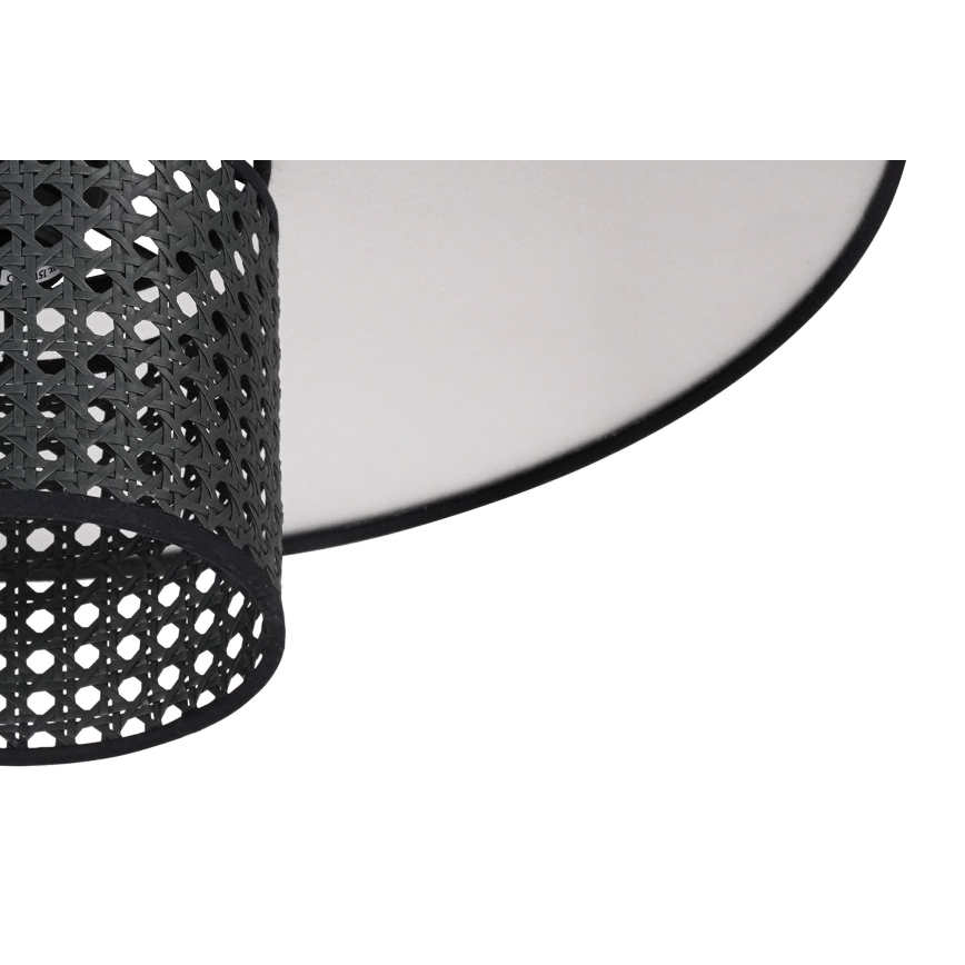 Duolla - Virsapmetuma lustra TOKYO RATTAN 1xE27/15W/230V d. 50 cm melna/sudraba