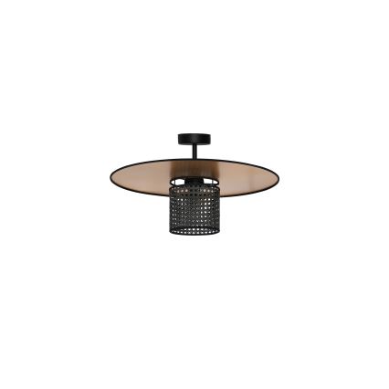 Duolla - Virsapmetuma lustra TOKYO RATTAN 1xE27/15W/230V d. 50 cm zelta/melna