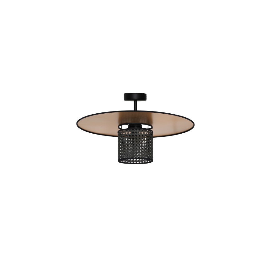 Duolla - Virsapmetuma lustra TOKYO RATTAN 1xE27/15W/230V d. 50 cm zelta/melna