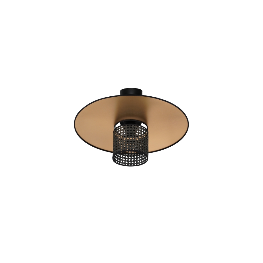Duolla - Virsapmetuma lustra TOKYO RATTAN 1xE27/15W/230V d. 50 cm zelta/melna