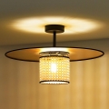 Duolla - Virsapmetuma lustra TOKYO RATTAN 1xE27/15W/230V d. 50 cm zelta/rotanga