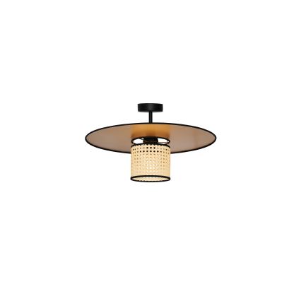 Duolla - Virsapmetuma lustra TOKYO RATTAN 1xE27/15W/230V d. 50 cm zelta/rotanga