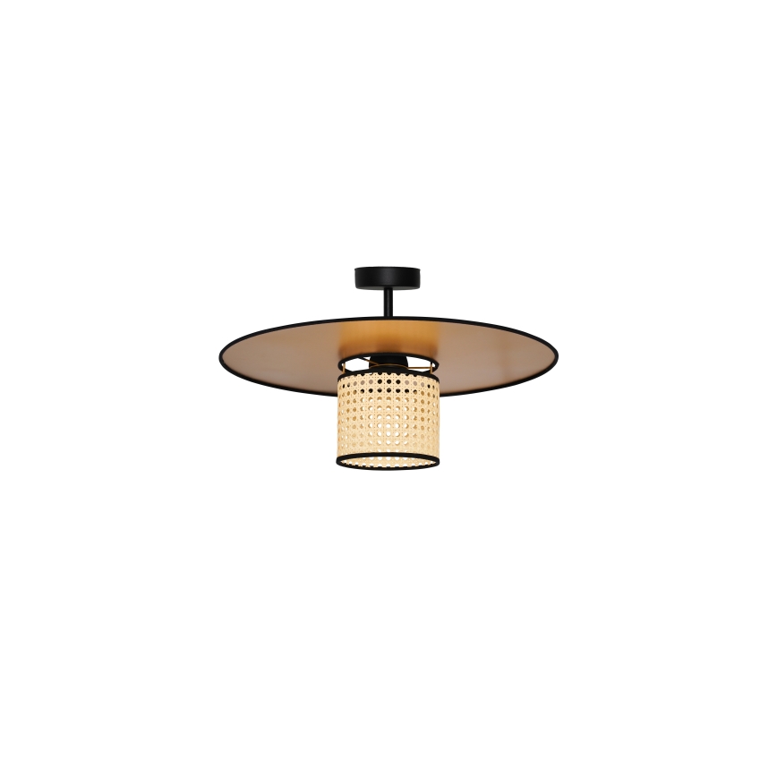 Duolla - Virsapmetuma lustra TOKYO RATTAN 1xE27/15W/230V d. 50 cm zelta/rotanga